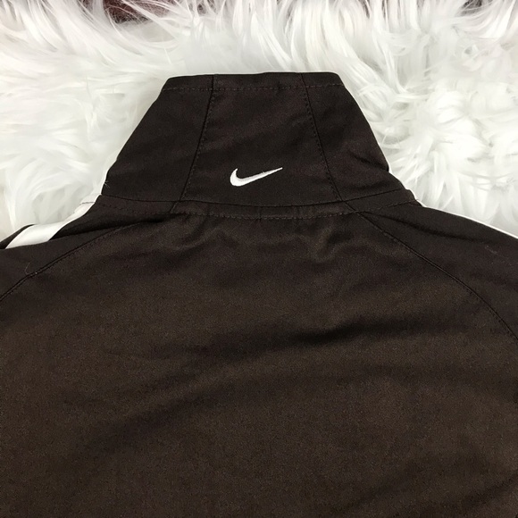 Nike Double Zipper Zip Up Jacket Pockets Brown - Picture 7 of 8